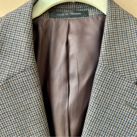 Ralph Lauren Wool Sport Coat Hounds Tooth Blazer Brown Black Size 42 Regular - Picture 4 of 9